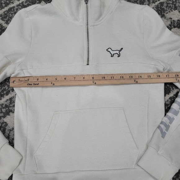 PINK victoria secret white womens xs sweatshirt - Picture 3 of 8